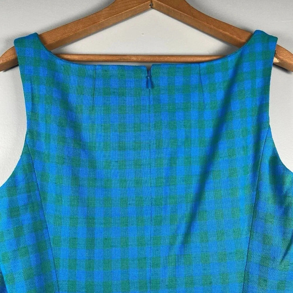 J.Crew Sheath Dress in Colorful Deep Blues Gingham Size 10 Preppy ($198) Classic - Picture 7 of 16